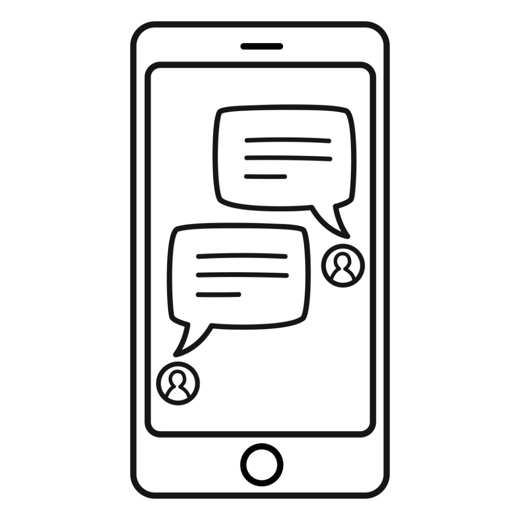 Illustration of a smartphone with messages