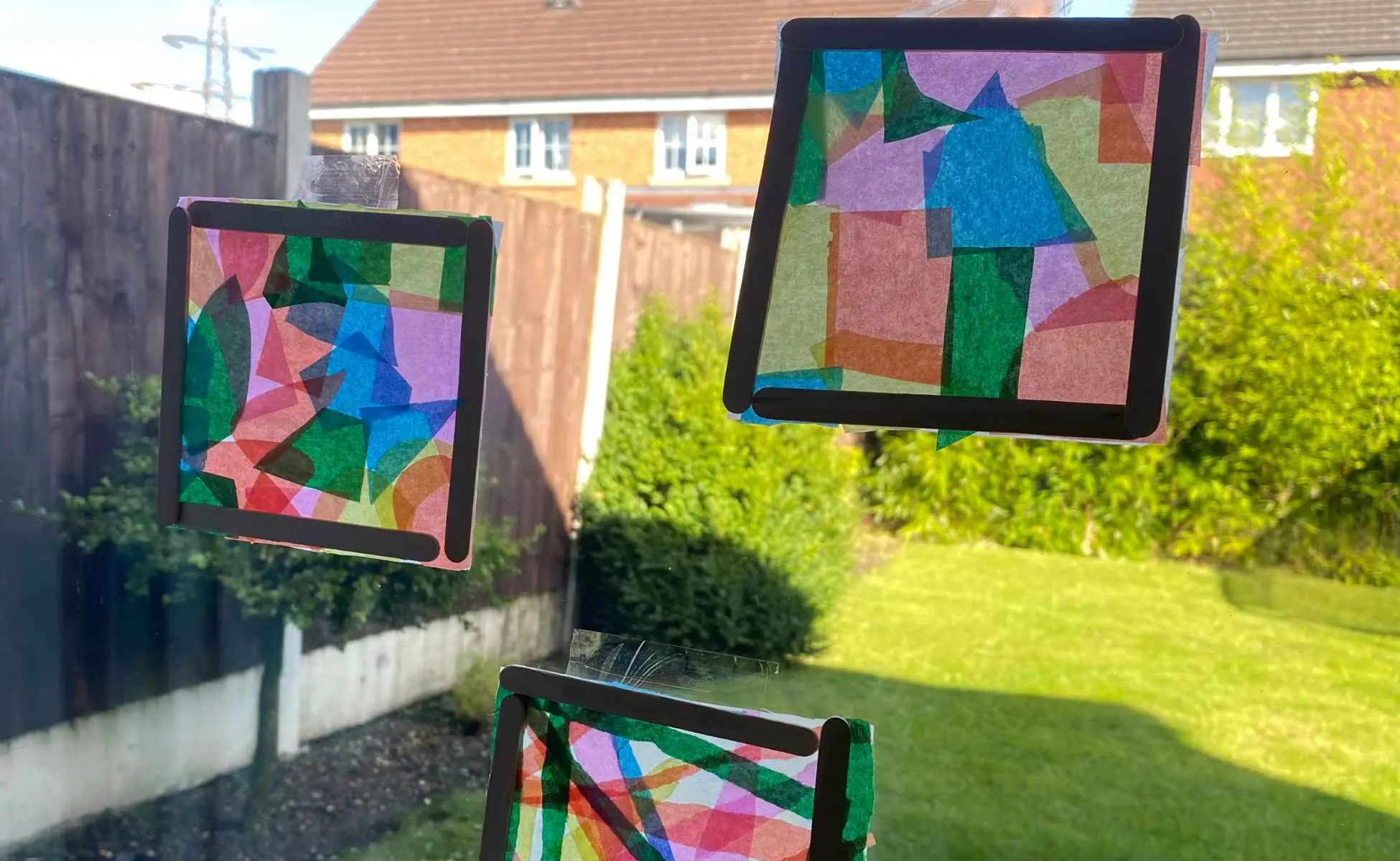 Window Art activity - Winston's Wish Window art activity stuck on a window -Winston's Wish