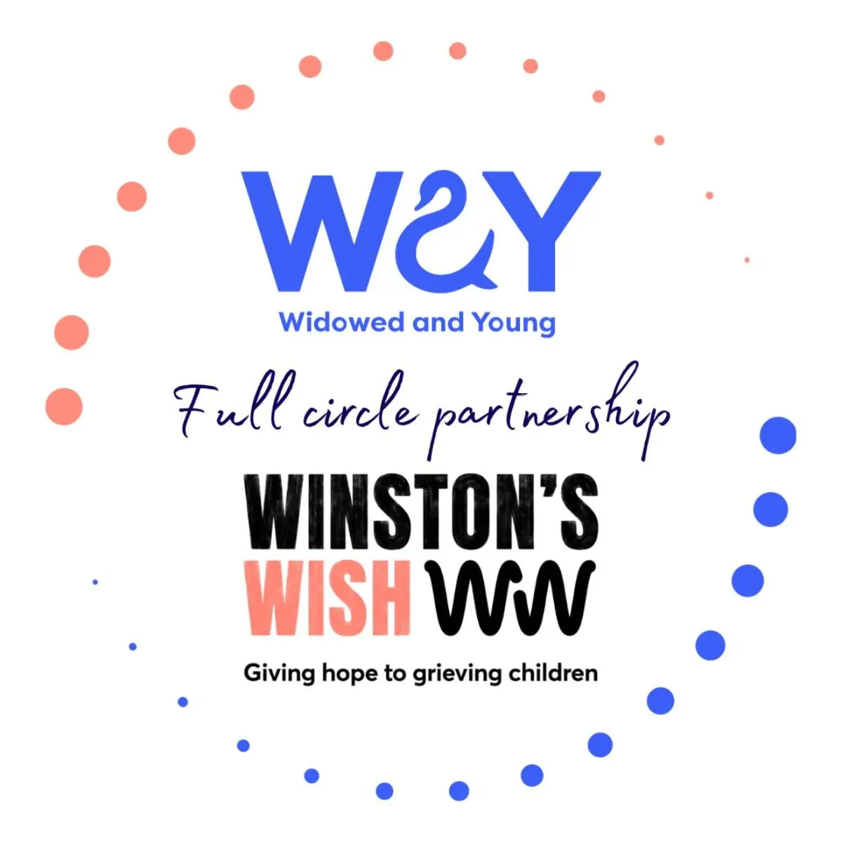 Partnership logo WAY and Winston's Wish - 1 Full circle partnership between WAY and Winston's Wish logo