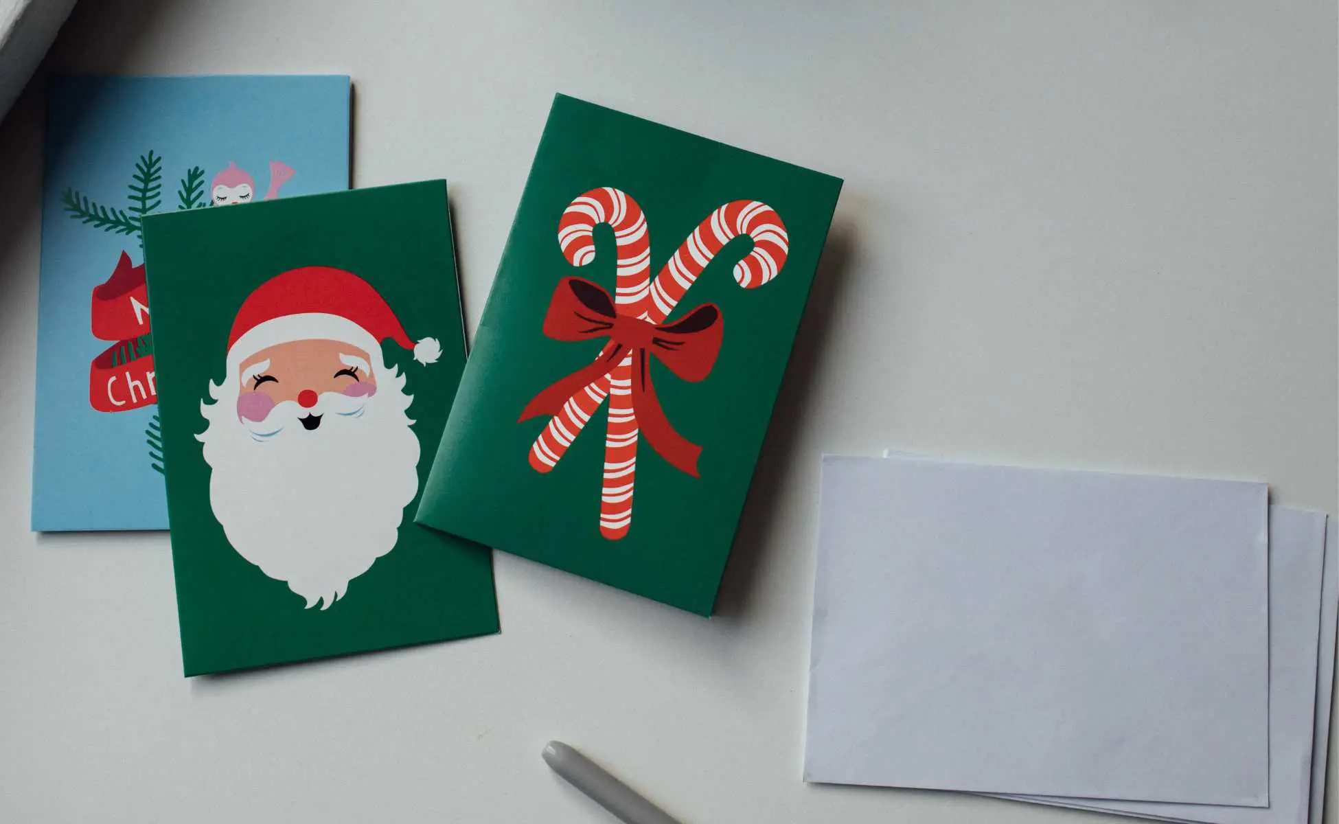 Christmas cards on a table - Winston's wish