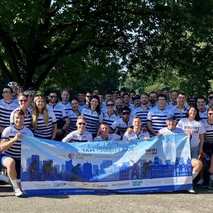 Tam Asset Management Team following their cycle event for Winston's Wish