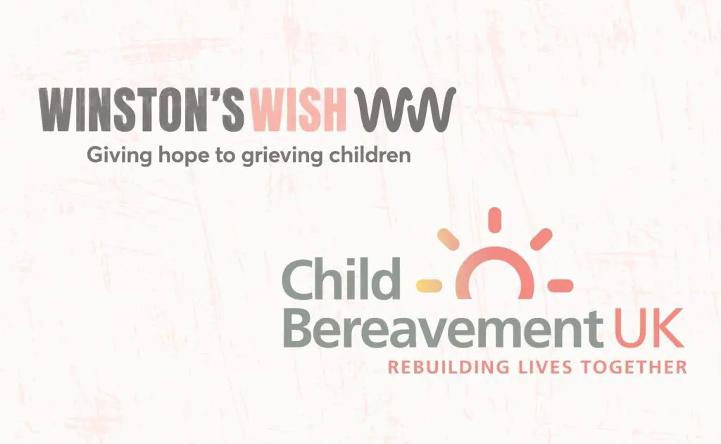 Winston's Wish logo and Child Bereavement UK logo