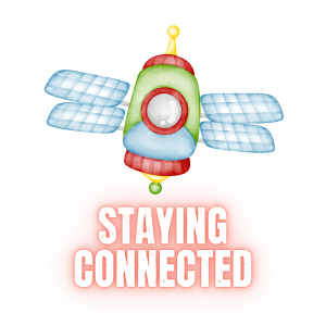 14 Staying Connected Green satellite icon with title: Staying Connected
