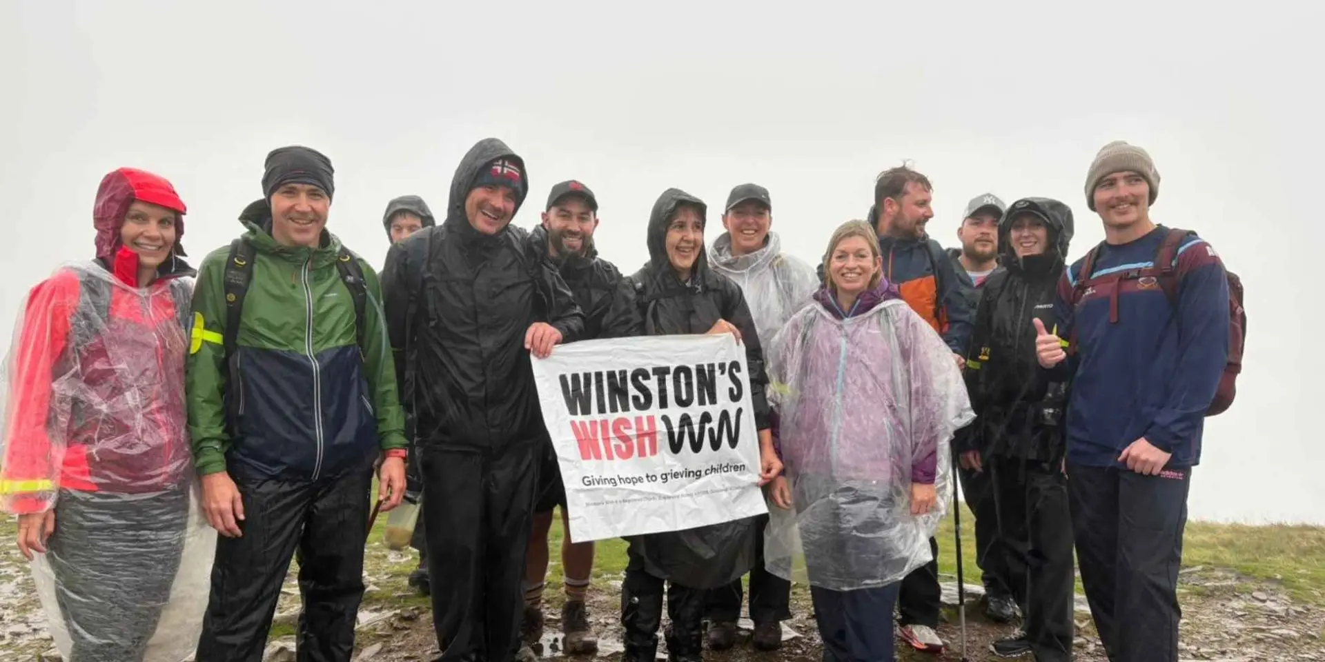 Winston's Wish fundraisers walking the Yorkshire Three Peaks