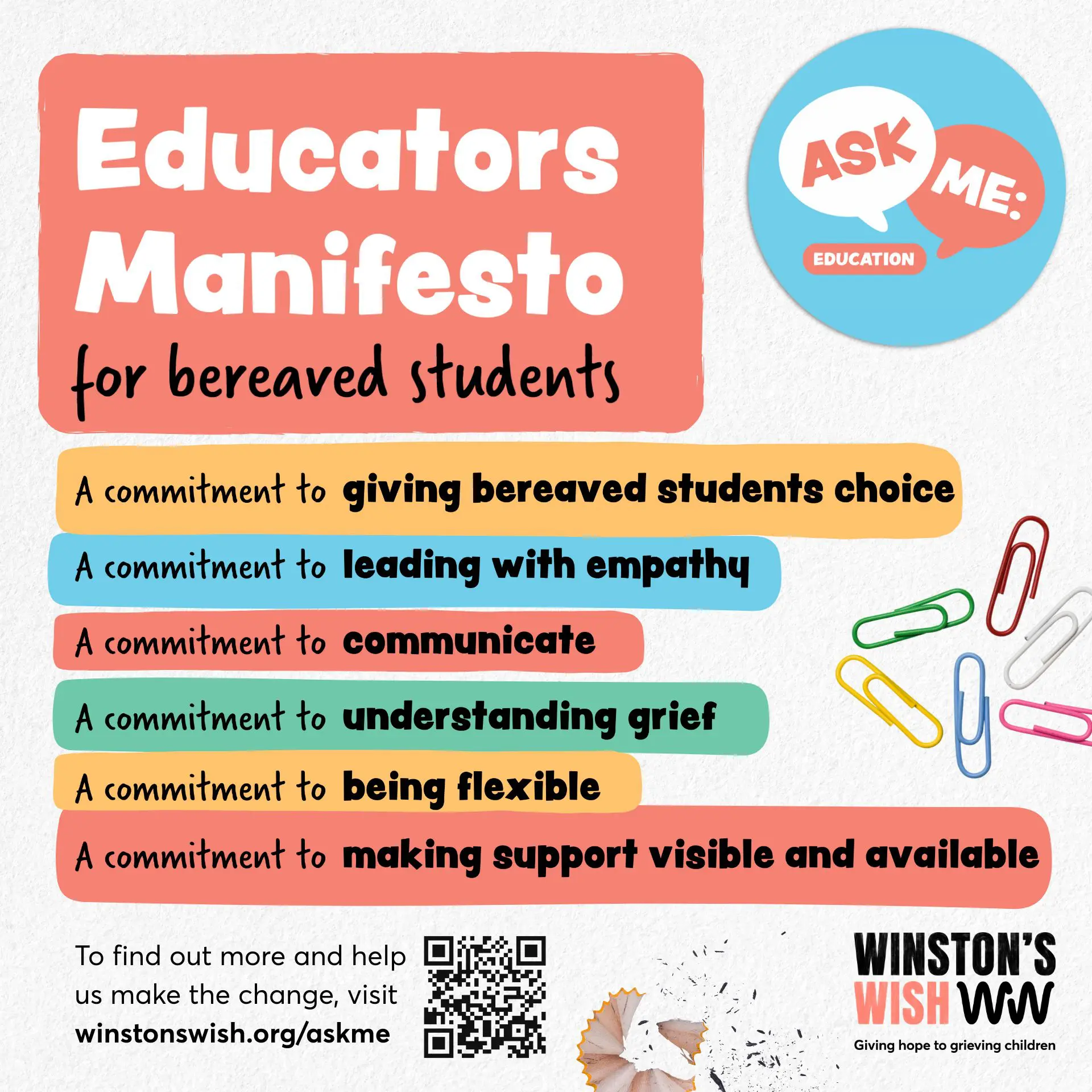Ask Me Education Manifesto - SQUARE Winston's Wish Ask Me: Education Manifesto