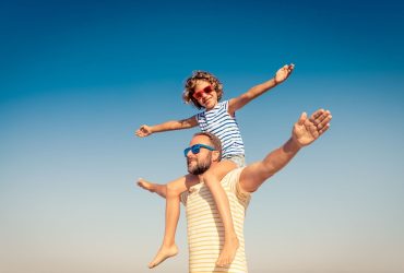 Dad and son on summer holiday